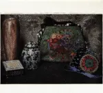 Anonimo , Debschitz, Von Wilhelm - sec. XX - Vaso, scatola d'argento, scatola di legno e borsa